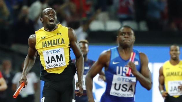 However, Bolt looked to be in serious discomfort shortly after. (REUTERS)