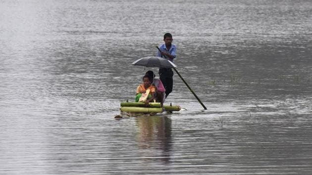 Heavy rainfall since Thursday has resulted in floods across 21 of Assam’s 33 districts, claiming 15 lives and affecting over more than 2 million people. In an emergency meeting on Sunday, the Assam government deployed Army rescue in search and relief operations with Indian Air Force choppers on standby. Assam CM Sarbananda Sonowal termed the second wave of deluge since July as the ‘worst floods in the decades.’ (Biju Boro/AFP)