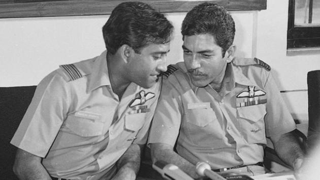 Rakesh Sharma (L) became the first Indian to go to space on April 2, 1984, launching aboard the Soyuz T-11 from the Baikonur Cosmodrome as part of the Intercosmos programme. When asked by Prime Minister Indira Gandhi how India looked from space, Sharma famously replied ‘saare jahan se accha’ (the best in the world). He is pictured here with Ravish Malhotra who was chosen as the mission’s backup cosmonaut. (Ajit Kumar / HT Archive) Rakesh Sharma (L) became the first Indian to go to space on April 2, 1984, launching aboard the Soyuz T-11 from the Baikonur Cosmodrome as part of the Intercosmos programme. When asked by Prime Minister Indira Gandhi how India looked from space, Sharma famously replied ‘saare jahan se accha’ (the best in the world). He is pictured here with Ravish Malhotra who was chosen as the mission’s backup cosmonaut. (Ajit Kumar / HT Archive)