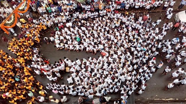 Dahi handi celebrations in Mumbai.(HT)