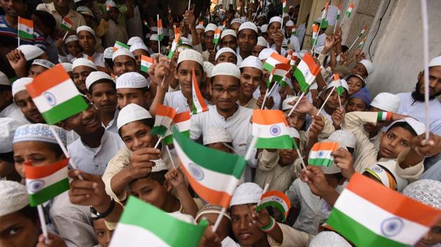The madrassa is adjoining MET Public School, which is also run by the committee. Students in the school are from different religions and they had also gathered to celebrate the Independence Day with the students of the madrassa. (Virendra Singh Gosain/HT PHOTO) The madrassa is adjoining MET Public School, which is also run by the committee. Students in the school are from different religions and they had also gathered to celebrate the Independence Day with the students of the madrassa. (Virendra Singh Gosain/HT PHOTO)