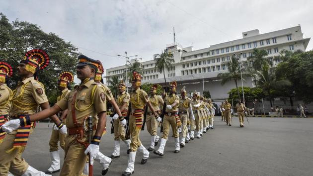 The Independence Day parade at Mantralaya in Mumbai. (Kunal Patil/HT Photo) 