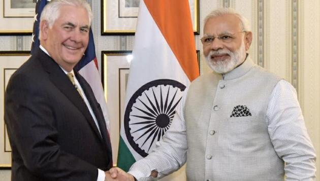 Prime Minister Narendra Modi shakes hands with US Secretary of State Rex Tillerson in Washington DC, on June 26, 2017, during his visit to the US. (PTI File Photo) Prime Minister Narendra Modi shakes hands with US Secretary of State Rex Tillerson in Washington DC, on June 26, 2017, during his visit to the US. (PTI File Photo)