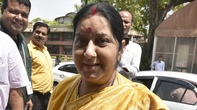 External affairs minister Sushma Swaraj.(Sushil Kumar/HT Photo)