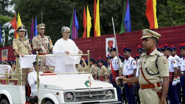 Tripura chief minister Manik Sarkar inspects 71st Independence Day parade in Agartala on Tuesday. (PTI Photo) Tripura chief minister Manik Sarkar inspects 71st Independence Day parade in Agartala on Tuesday. (PTI Photo)