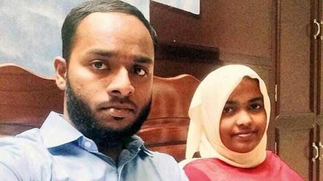 Twenty four-year-old Hadiya, a Hindu, converted to Islam to marry Shefin Jehan, a Gulf returnee, last December.(HT Photo)