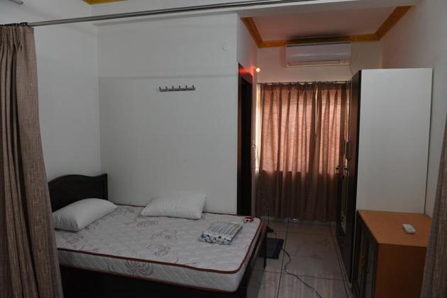 The renovated room at the state BJP office in Bhopal where BJP national president Amit Shah will stay for 3 days beginning August 18, 2017 (Mujeeb Faruqui/HT Photo) The renovated room at the state BJP office in Bhopal where BJP national president Amit Shah will stay for 3 days beginning August 18, 2017 (Mujeeb Faruqui/HT Photo)