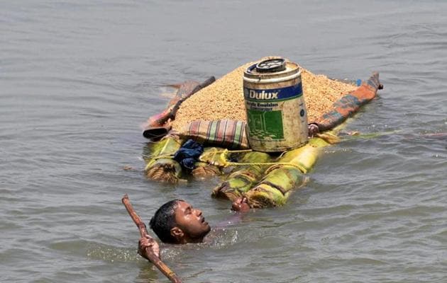 A scene from flood hit Araria district of north eastern Bihar.(PTI file photo) A scene from flood hit Araria district of north eastern Bihar.(PTI file photo)