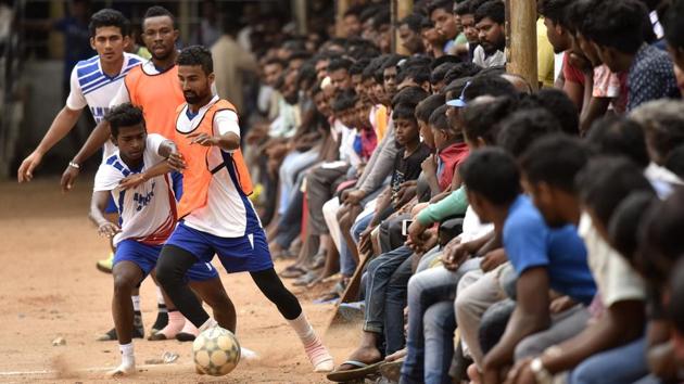 Popularly known as the Mini-World Cup, there were days when players like Babu Mani and Carlton Chapman played in this tournament. The International players earn approximately ₹5000 per match with the Indian players earning between ₹3000 to ₹4000.   (Arijit Sen/HT Photo) 
