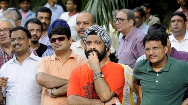 Hundreds of homebuyers assemble at Sector 15 A park to protest against Jaypee builders in Noida. The investment of around 30,000 homebuyers is stuck because of insolvency proceedings against Jaypee Infratech. (HT file) Hundreds of homebuyers assemble at Sector 15 A park to protest against Jaypee builders in Noida. The investment of around 30,000 homebuyers is stuck because of insolvency proceedings against Jaypee Infratech. (HT file)