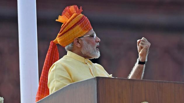 Prime Minister Narendra Modi delivers his address during India's 71st Independence Day celebrations at the historic Red Fort in New Delhi on August 15, 2017. (AFP) Prime Minister Narendra Modi delivers his address during India's 71st Independence Day celebrations at the historic Red Fort in New Delhi on August 15, 2017. (AFP)