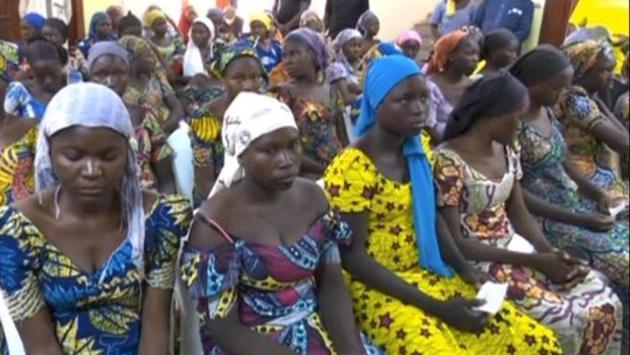 A still image taken from video shows a group of girls, released by Boko Haram jihadists after kidnapping them in 2014 in the north Nigerian town of Chibok, sitting in a hall as they are welcomed by officials in Abuja, Nigeria, May 7, 2017. (Reuters File Photo) A still image taken from video shows a group of girls, released by Boko Haram jihadists after kidnapping them in 2014 in the north Nigerian town of Chibok, sitting in a hall as they are welcomed by officials in Abuja, Nigeria, May 7, 2017. (Reuters File Photo)