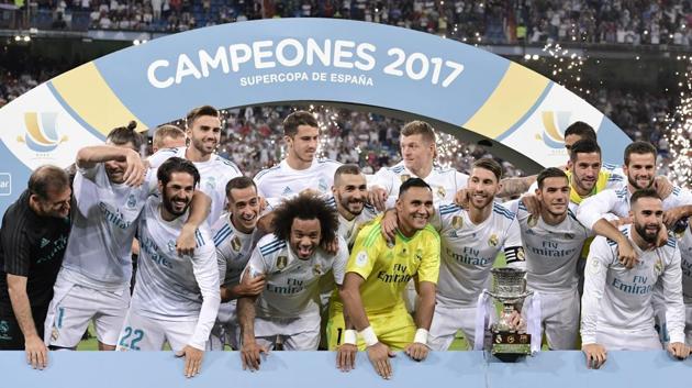 Real Madrid defeated Barcelona 2-0 in the Spanish Super Cup second leg to win the title 5-1 on aggregate. (AFP) Real Madrid defeated Barcelona 2-0 in the Spanish Super Cup second leg to win the title 5-1 on aggregate. (AFP)