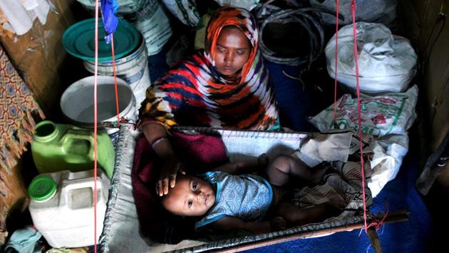 Hundreds of thousands of Rohingya have fled from Myanmar taking refuge in Bangladesh with many crossing a porous border into India. A large number of the refuges have also migrated to South-East Asia, often on rickety boats run by people smuggling gangs. (Nitin Kanotra/HT Photo) Hundreds of thousands of Rohingya have fled from Myanmar taking refuge in Bangladesh with many crossing a porous border into India. A large number of the refuges have also migrated to South-East Asia, often on rickety boats run by people smuggling gangs. (Nitin Kanotra/HT Photo)