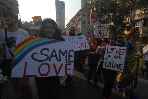 The Queer Azaadi March held in Mumbai on February 1, 2014.(Shakti Yadav)
