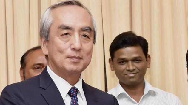 Japanese ambassador to India, Kenji Hiramatsu, at an official meeting in New Delhi.(PTI File Photo)