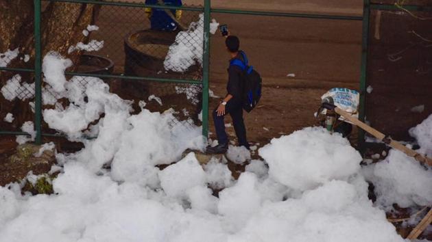 Karnataka will take one or two years to eliminate plumes of toxic foam spewing out of Bengaluru’s lakes, chief minister Siddaramaiah said on Thursday. (Arijit Sen/HT Photo)