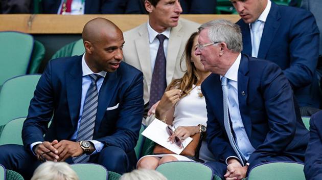 Arsenal legend Thierry Henry (L) has called for the Premier League trophy to be named after Manchster United’s legendary former manager Sir Alex Ferguson (R). (Corbis via Getty Images) Arsenal legend Thierry Henry (L) has called for the Premier League trophy to be named after Manchster United’s legendary former manager Sir Alex Ferguson (R). (Corbis via Getty Images)