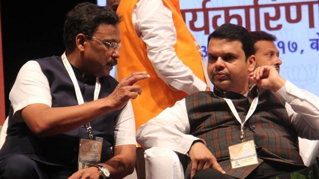 Maharashtra chief minister Devendra Fadnavis during the state BJP’s executive meeting in Mumbai on Thursday. (Pramod Thakur/HT PHOTO) Maharashtra chief minister Devendra Fadnavis during the state BJP’s executive meeting in Mumbai on Thursday. (Pramod Thakur/HT PHOTO)
