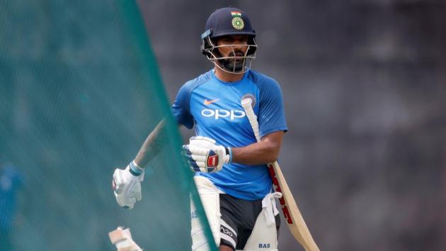 Shikhar Dhawan gears up for some batting practice in the nets. (REUTERS) Shikhar Dhawan gears up for some batting practice in the nets. (REUTERS)