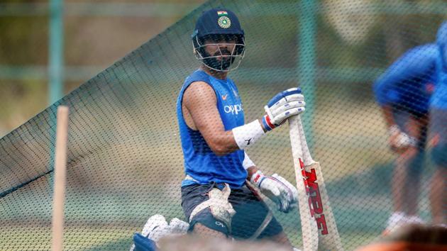 Virat Kohli awaits his turn to bat in the nets. (REUTERS) Virat Kohli awaits his turn to bat in the nets. (REUTERS)