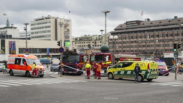 Rescue services attend the scene after a multiple stabbing incident on the Market Square in Turku, Finland, Friday Aug. 18, 2017, after several people were stabbed. (AP Photo) Rescue services attend the scene after a multiple stabbing incident on the Market Square in Turku, Finland, Friday Aug. 18, 2017, after several people were stabbed. (AP Photo)