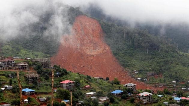 Freetown is plagued by unregulated construction of large residential houses in steep hilltop areas. Deforestation for firewood and charcoal is another leading contributor to flooding and mudslides with many areas close to sea level and in proximity to the Atlantic Ocean. (Afolabi Sotunde / REUTERS)