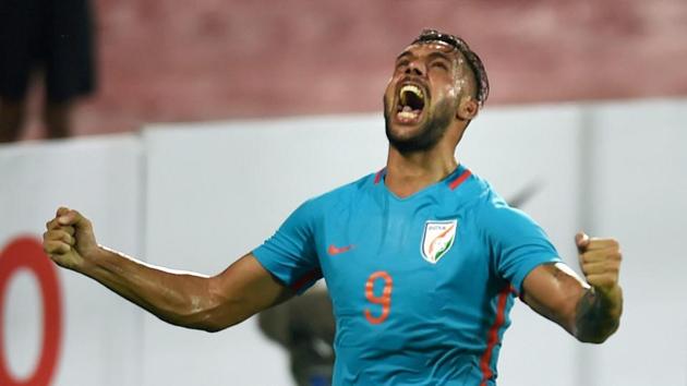 Robin Singh celebrates after scoring a goal against Mauritius. Catch full score of India vs Mauritius here. (PTI) Robin Singh celebrates after scoring a goal against Mauritius. Catch full score of India vs Mauritius here. (PTI)