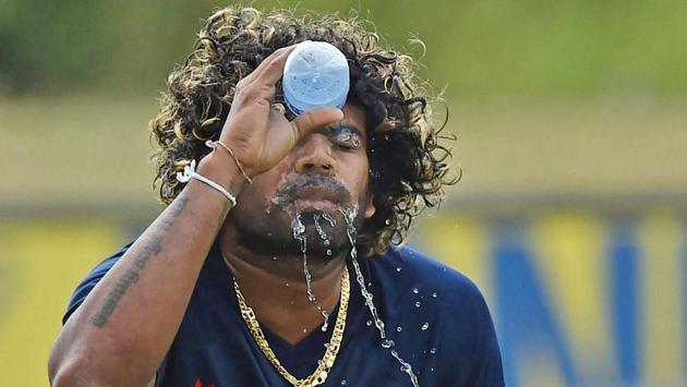 Sri Lanka's veteran pacer Lasith Malinga takes a break during the practice session in Dambulla on Saturday. (PTI) Sri Lanka's veteran pacer Lasith Malinga takes a break during the practice session in Dambulla on Saturday. (PTI)