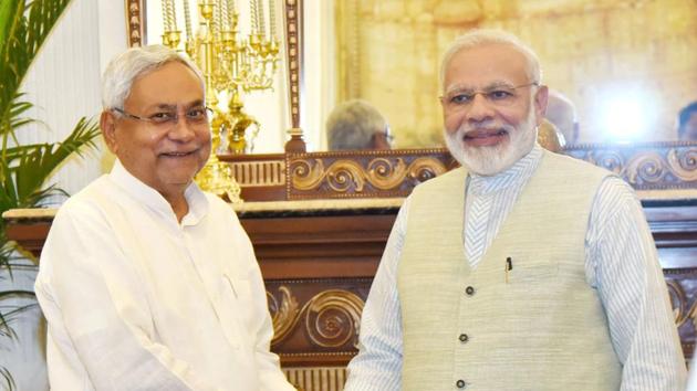 Nitish Kumar with Prime Minister Narendra Modi in New Delhi on May 27, 2017. (PIB handout) Nitish Kumar with Prime Minister Narendra Modi in New Delhi on May 27, 2017. (PIB handout)