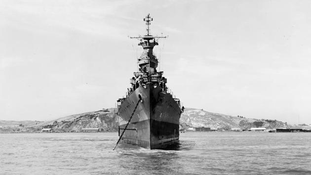 The World War II cruiser USS Indianapolis (CA 35) is seen off the Mare Island Navy Yard, California, US on July 10, 1945, after her final overhaul and repair of combat damage. (Reuters) The World War II cruiser USS Indianapolis (CA 35) is seen off the Mare Island Navy Yard, California, US on July 10, 1945, after her final overhaul and repair of combat damage. (Reuters)