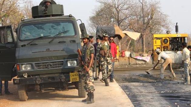 A road being constructed in a Maoist area in Chhattisgarh. (HT file photo / Representational)