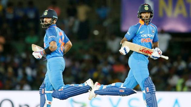 The partnership between Kohli and Dhawan went past 100 as India cruised towards the target. (REUTERS)