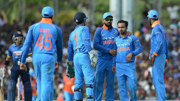 Kedar Jadhav picked up two wickets as India fought back well. (AFP)