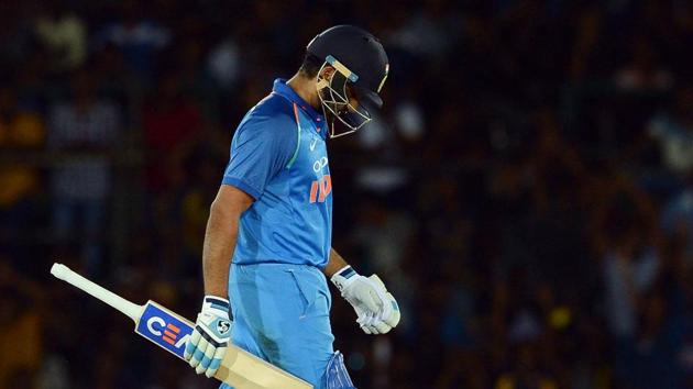 Chasing 217, India lost Rohit Sharma for 4 as he was run-out. (AFP)