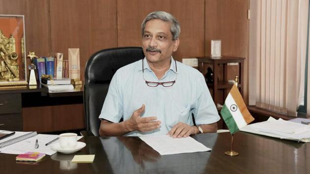 Goa CM Manohar Parrikar is now campaigning for the assembly bypolls.(PTI)