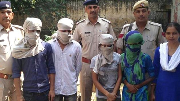 Police has identified the suspects as Gaurav, a resident of Delhi, Akshay, a resident of Bihar, Mahima, from Uttar Pradesh and Janvi, a resident of Sector 5, Gurgaon. Police has identified the suspects as Gaurav, a resident of Delhi, Akshay, a resident of Bihar, Mahima, from Uttar Pradesh and Janvi, a resident of Sector 5, Gurgaon.
