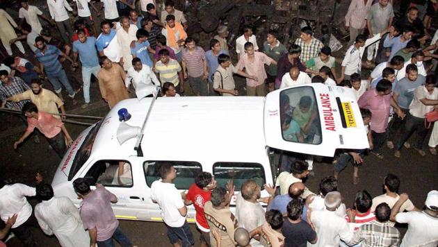 An ambulance at the spot of the derailment of Haridwar-Puri Utkal Express in Khatauli in Muzaffarnagar on Saturday. (PTI Photo) An ambulance at the spot of the derailment of Haridwar-Puri Utkal Express in Khatauli in Muzaffarnagar on Saturday. (PTI Photo)