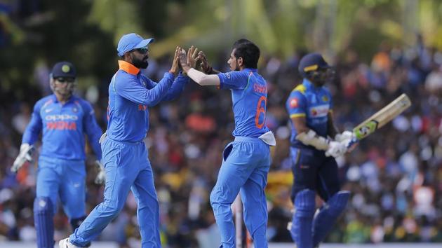 Yuzvendra Chahal broke the dangerous opening stand by removing Danushka Gunathilaka. (AP)