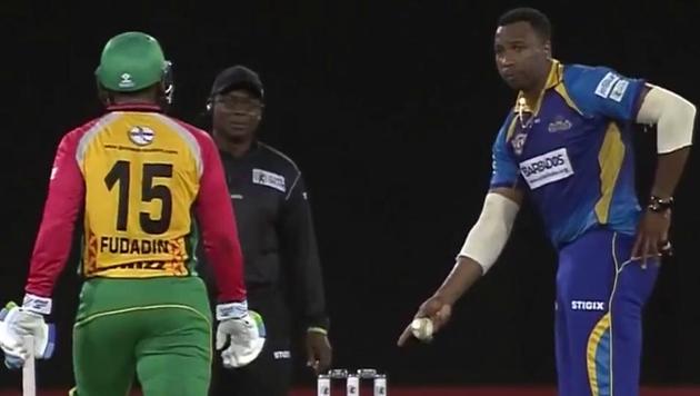 Kieron Pollard decided against doing a Mankad despite having the opportunity during a Caribbean Premier League game. (cricket.com.au) Kieron Pollard decided against doing a Mankad despite having the opportunity during a Caribbean Premier League game. (cricket.com.au)