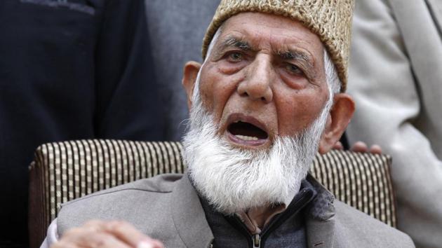 Hurriyat chairman Syed Ali Shah Geelani was earlier opposed to the idea of Kashmiriyat. (HT Photo / Waseem Andrabi)