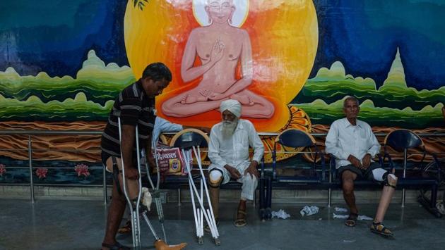 Prostheses can cost thousands of dollars and take weeks to manufacture in many parts of the world, but for nearly 50 years the creators of the ‘Jaipur Foot’ have been making dozens of limbs a day for roughly ₹4000 ($60) apiece. Bhagwan Mahaveer Viklang Sahayata Samiti (BMVSS), a non-profit organisation has brought renewed confidence to the lives of Indian amputees who arrive on crutches and leave with a new prosthesis within hours - all without spending a penny. (Chandan Khanna / AFP)