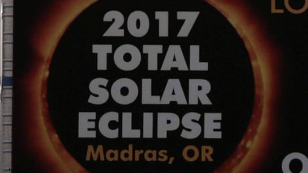 A sign promoting the solar eclipse is pictured in Madras, Oregon, US. (Reuters) A sign promoting the solar eclipse is pictured in Madras, Oregon, US. (Reuters)