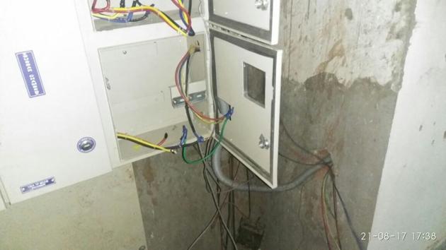 Residents of AVJ Heights society in Greater Noida allege that their electricity meters were stolen. Residents of AVJ Heights society in Greater Noida allege that their electricity meters were stolen.