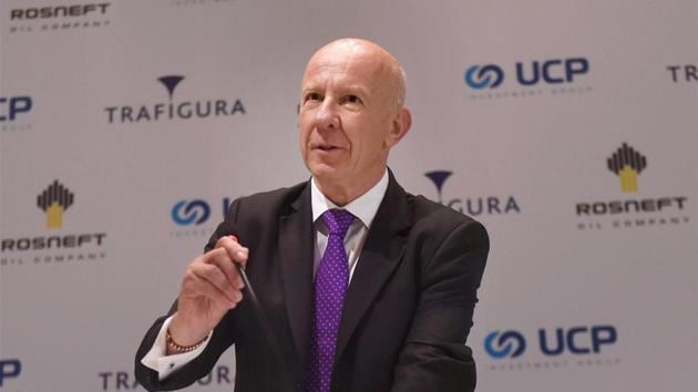 Tony Fountain, new chairman of Essar Oil, speaks at a press conference in Mumbai on Monday. (PTI) Tony Fountain, new chairman of Essar Oil, speaks at a press conference in Mumbai on Monday. (PTI)