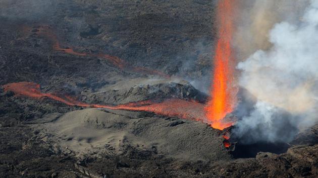 Piton de la Fournaise, which rises to 2,631 meters above sea level, is the most famous tourist attraction at the island.(AFP)