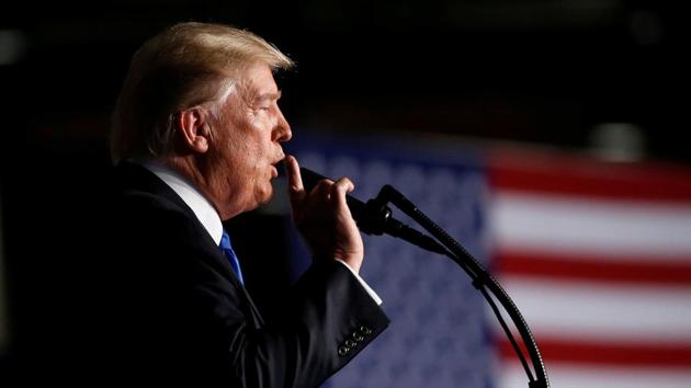 US President Donald Trump announces his strategy for the war in Afghanistan during an address from Fort Myer, Virginia, US, August 21. (REUTERS) US President Donald Trump announces his strategy for the war in Afghanistan during an address from Fort Myer, Virginia, US, August 21. (REUTERS)