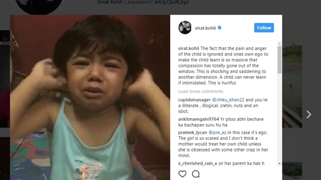 Cricketer Virat Kohli’s social media post on how this child was being taught has triggered a furore.(Instagram/Virat.Kohli)
