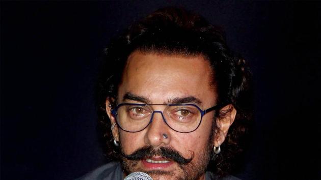 Aamir Khan during a press conference for the launch of a music track from Secret Superstar.(PTI)