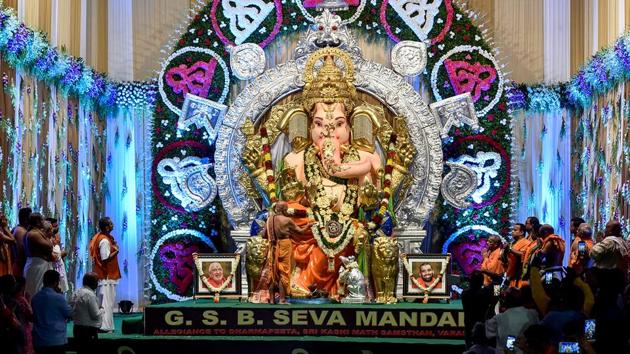 The Goud Saraswat Brahmin (GSB) Seva Mandal at King’s Circle in Mumbai. (Kunal Patil/HT Photo) 